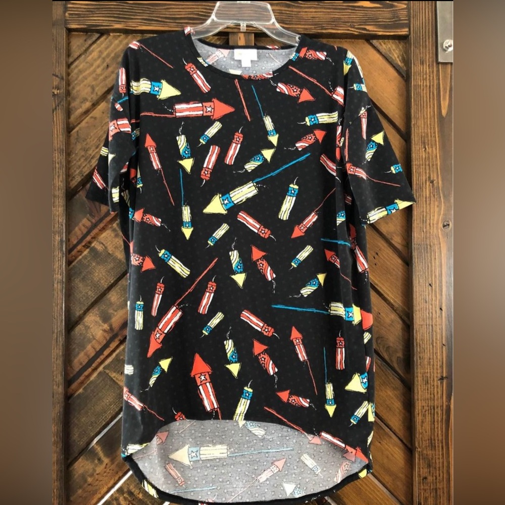 Firework Print Black Shirt